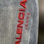Balenciaga logo-embroidered wide-leg jeans in light blue cotton denim - Image 6