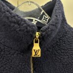 Louis Vuitton Leather Patch Fleece Blouson Black - Image 7