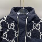 Gucci Jumbo GG High-Pile Fleece Jacket Navy - Image 13