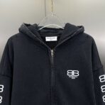 Balenciaga BB Paris Icon medium fit hoodie in black with a washed-out effect - Image 10