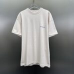 Balenciaga Off-White Logo Print Cotton Half Sleeve T-Shirt in a medium fit