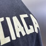 Balenciaga Tape Type Medium Fit T-shirt in faded washed navy cotton jersey - Image 8