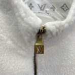 Louis Vuitton Leather Patch Fleece Blouson in white - Image 3