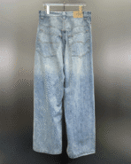 Balenciaga logo-embroidered wide-leg jeans in light blue cotton denim - Image 3