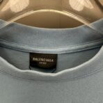 Balenciaga oversized logo-embroidered cotton-jersey T-shirt in blue. - Image 4