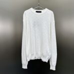 Louis Vuitton Monogram Pointelle Cotton Pullover in white