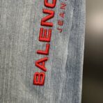 Balenciaga logo-embroidered wide-leg jeans in light blue cotton denim - Image 4