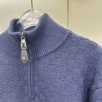 Louis Vuitton Cashmere-Wool Blend Half-Zip Pullover in navy blue - Image 3
