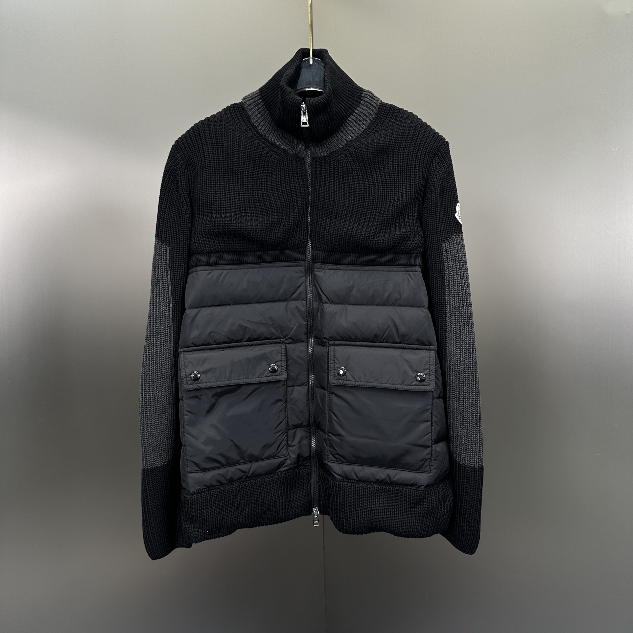 24153984 Moncler Padded Wool Cardigan Jacket Black - Image 1