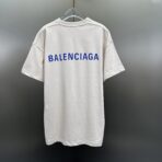 Balenciaga Off-White Logo Print Cotton Half Sleeve T-Shirt in a medium fit - Image 9