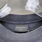 Balenciaga Getaria Oversized T-shirt in faded washed black cotton jersey. - Image 7