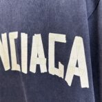 Balenciaga Tape Type Medium Fit T-shirt in faded washed navy cotton jersey - Image 3