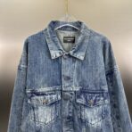 Balenciaga Deconstructed Denim Jacket in a faded blue wash - Image 9