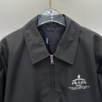 Prada Cotton-Blend Blouson Jacket Black - Image 6