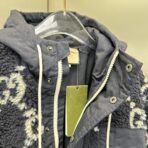 Gucci Jumbo GG High-Pile Fleece Jacket Navy - Image 6