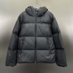 Prada Re-Nylon Hooded Down Jacket Black
