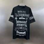 Balenciaga DIY Metal T-shirt in black with white print.