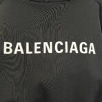 Balenciaga logo-print cotton hoodie Black - Image 8