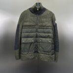 Moncler Padded Wool Cardigan Jacket Green