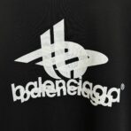 Balenciaga Layered Sports cotton sweatshirt in black with a white logo print - Image 9