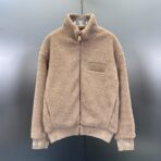 Louis Vuitton Leather Patch Fleece Blouson Beige