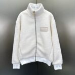 Louis Vuitton Leather Patch Fleece Blouson White
