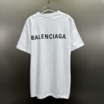Balenciaga White Logo Embroidered Cotton T-Shirt White - Image 6