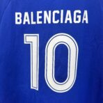 Balenciaga Paris Soccer T-Shirt Blue - Image 4