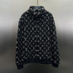 Louis Vuitton Monogram Jacquard Fleece in a black and white colorway.