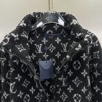 Louis Vuitton Monogram Jacquard Fleece in a black and white colorway. - Image 4