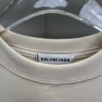 Balenciaga Off-White Logo Print Cotton Half Sleeve T-Shirt in a medium fit - Image 6