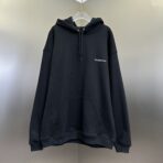 Balenciaga logo-print cotton hoodie Black