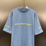 Balenciaga oversized logo-embroidered cotton-jersey T-shirt in blue. - Image 7