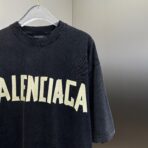 Balenciaga Tape Type Medium Fit T-shirt in faded washed navy cotton jersey - Image 5