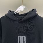 Balenciaga Black Oversized Cotton Logo Hoodie - Image 3