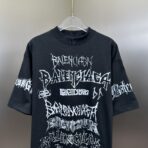 Balenciaga DIY Metal T-shirt in black with white print. - Image 13