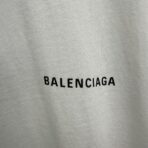 Balenciaga White Logo Embroidered Cotton T-Shirt White - Image 5