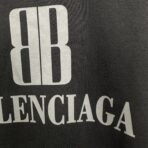 Balenciaga Black Oversized Cotton Logo Hoodie - Image 4