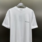 Balenciaga White Logo Embroidered Cotton T-Shirt White - Image 4