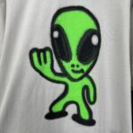 Balenciaga White Oversized Cotton Alien T-Shirt - Image 9
