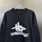 Balenciaga Layered Sports cotton sweatshirt in black with a white logo print - Image 10