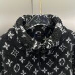 Louis Vuitton Monogram Jacquard Fleece in a black and white colorway. - Image 7