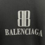 Balenciaga Black Oversized Cotton Logo Hoodie - Image 5