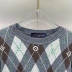 Louis Vuitton Argyle Crewneck sweater in graphite baby merino wool - Image 6