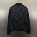 Louis Vuitton Flocked Damier denim trucker jacket in black - Image 7