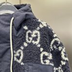 Gucci Jumbo GG High-Pile Fleece Jacket Navy - Image 8