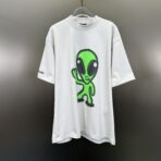 Balenciaga White Oversized Cotton Alien T-Shirt