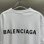 Balenciaga White Logo Embroidered Cotton T-Shirt White - Image 7