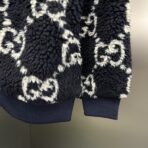 Gucci Jumbo GG High-Pile Fleece Jacket Navy - Image 9