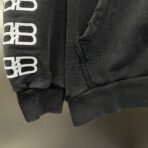 Balenciaga BB Paris Icon medium fit hoodie in black with a washed-out effect - Image 14